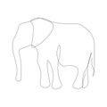 Elephant animal silhouette line drawing, vector illustration Royalty Free Stock Photo