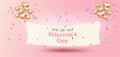 Happy ValentineÃ¢â¬â¢s Day,Pink watercolor style,Sale promotion banner, poster or flyer vector illustration 3D style Royalty Free Stock Photo