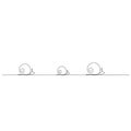 Snails family line drawing, vector illustration