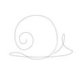 Snail line drawing on white background vector