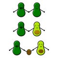 Illustration vector graphic of small family of avocados