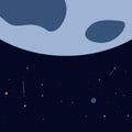 Space background cosmos planet moon stars vector