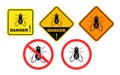 Fly danger sign. Isolated fly on white background Royalty Free Stock Photo