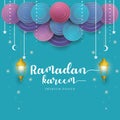 Ramadan Kareem Design Background. Vector Illustration for greeting card, poster and banner.