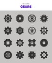 Collection of vector gears in flat design