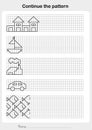 Draw the line continue the pattern - Worksheet for education.