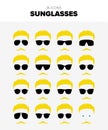 Sunglasses in various shapes, forms and sizes