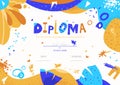 Modern colorful Diploma template for kids. Vector illustration template certificate Royalty Free Stock Photo