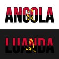 Angola lettering design. World vector. Flag country design. Identity of country. Symbol and icon Royalty Free Stock Photo