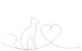 Cat heart love background, vector illustration Royalty Free Stock Photo