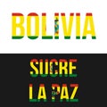 Bolivia flag design. Nationality vector graphic illustration. Clip art world flag.