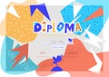 Modern colorful Diploma template for kids Royalty Free Stock Photo