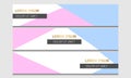 Pink and blue banner for the site, a gray plate and a gold inscription, vector