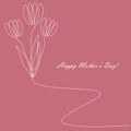 Happy mothers day card pink flower vector Royalty Free Stock Photo