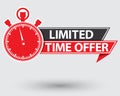 Limited time offer red label, last chance stopwatch , vector illustration