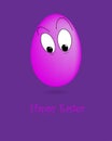 Lilac easter egg with funny eyes