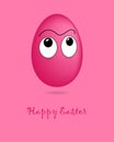 Pink easter egg with funny eyes