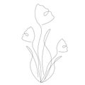 Spring flowers silhouette tulip. Vector
