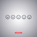 Emoticons icons set in minimal style isolated on gray background. Modern line style. Royalty Free Stock Photo