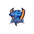Wolf esport logo template. vector illustration Royalty Free Stock Photo