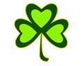 Clover leaf for St. Patrick`s Day. Trefoil symbol of Ireland. Clover plant - vector full color picture. Three leaf clover for good