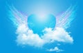 Spiritual guidance, Angel of light and love doing a miracle on sky, rainbow angelic wings Royalty Free Stock Photo