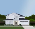 Real state landscape house vector. Royalty Free Stock Photo