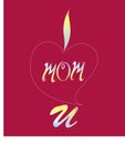 I love u mom. Hand drawn lettering i love you mom. Card with red background for mother day. Vector illustration. Royalty Free Stock Photo