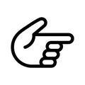 Hand pointing left line icon. Direction vector illustration isolated on white