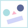 Abstraction face from geometric shapes, Suprematism, vector, purple blue circle