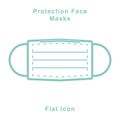 Breathing medical respiratory mask. Hospital or pollution protect face masking. illustrate vector flat icon design