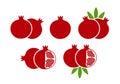 Pomegranate logo. Isolated pomegranate on white background Royalty Free Stock Photo