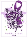 World epilepsy day. Purple day, March 26. Colorful purple concept Royalty Free Stock Photo