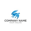 Blue rabbit gradient isolated logo concept Royalty Free Stock Photo