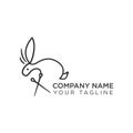 Web outline rabbit logo for clothing
