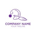 Outline Purple Fish digital logo for company