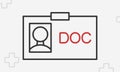 Doctor card icon, outline doc symbol, thin line vector illustration