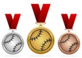 Vector baseball medals award set