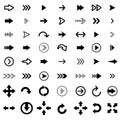 Vector set of black arrows Royalty Free Stock Photo