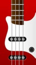 Vector red bass guitar background Royalty Free Stock Photo