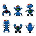 Vector police officer robot set Royalty Free Stock Photo
