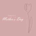 Mothers day card with flower tulip vector