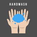 Hand Washing And Hygiene, Keep Your Healthy, Sanitary, Infection, Sickness, Healthy, Vector illustration of Handwashing. flat icon