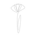 Flower drawing on white backgriund, vector