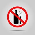 Do not Drink and smoke vector eps symbol Royalty Free Stock Photo