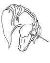 Unicorn - linear, vector illustration for coloring. Unicorn head for coloring book. Fantastic horse with a horn - unicorn. Outline