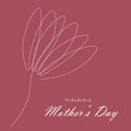 Happy mothers day card pink flower vector