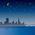 San Francisco City Night Scene Royalty Free Stock Photo