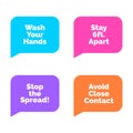 Corona Covid 19 Virus Safety Recommendation Talk Bubbles Royalty Free Stock Photo