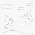 Angels in sky design. Vector illustration